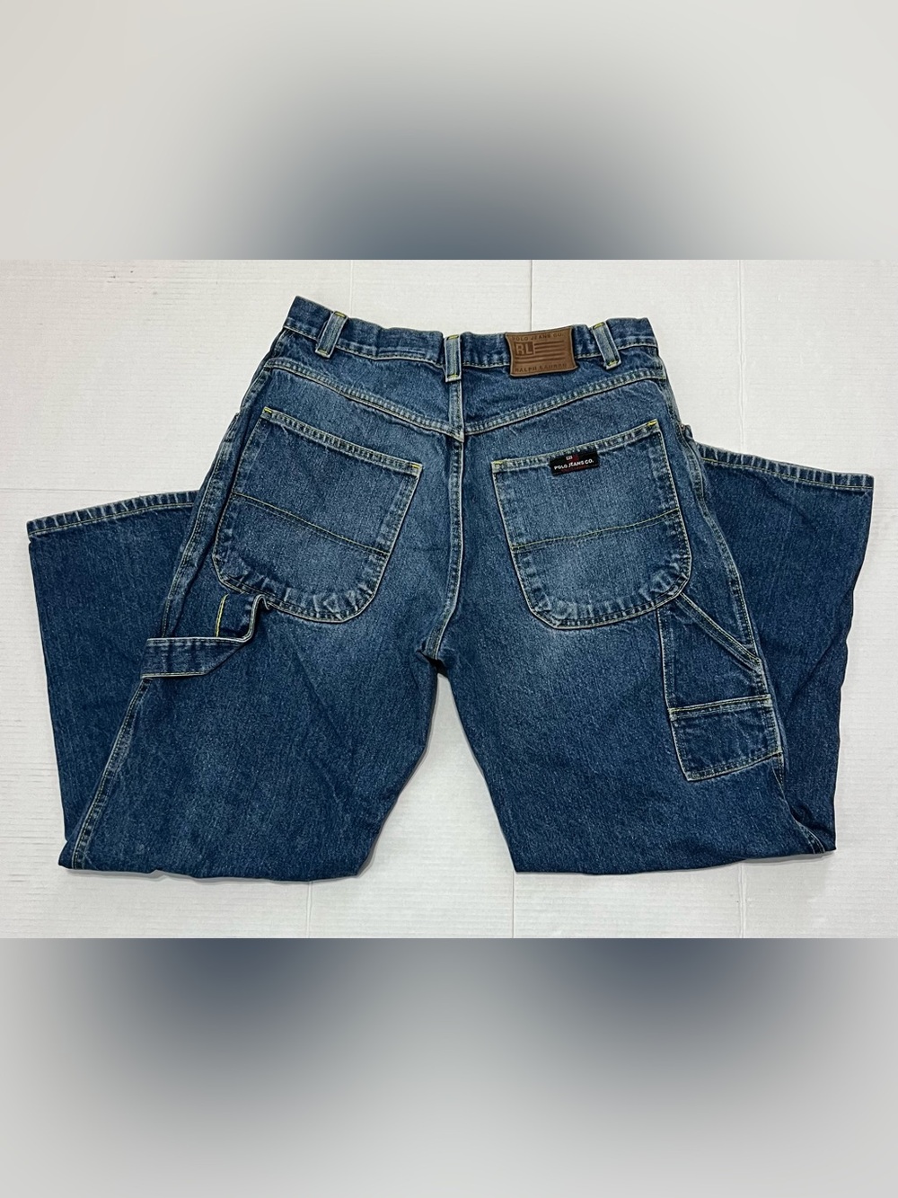 Vintage Polo Jeans Co Ralph Lauren Carpenter Jeans Blue Denim 36x30 Baggy C-5